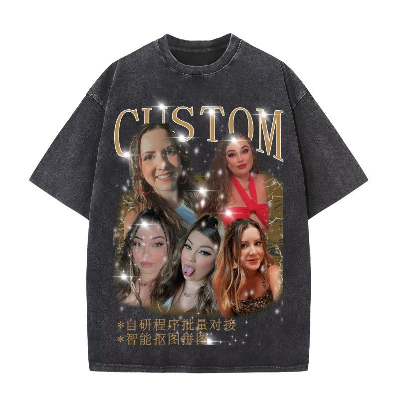 230g Wholesale Oem Mens Oversized Tshirt Dtg Print Tee Logo T-shirt Heavyweight Stone Acid Washed Vintage Custom T Shirt