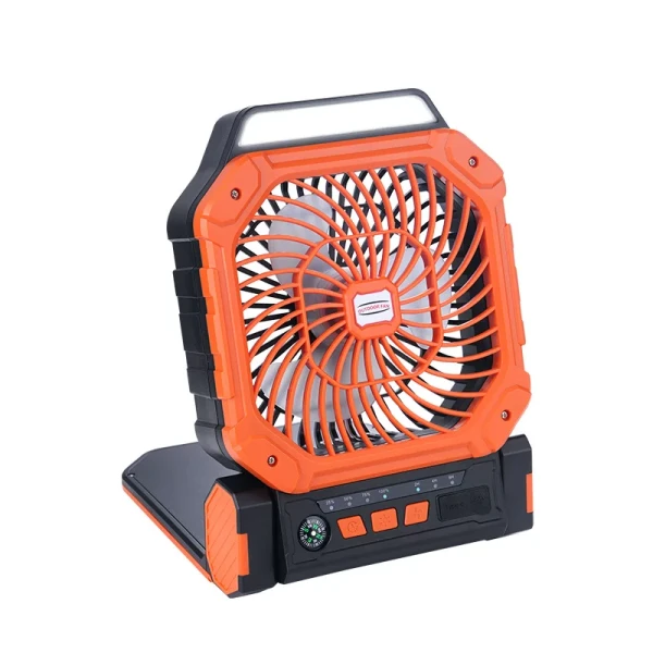 X16 Solar Fan USB Rechargeable Plastic LED Lighting High Wind Power Portable Cooling